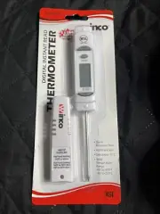 Digital Thermometer, 1-1/4" LCD, 3-1/8" Probe, White (12 Each)