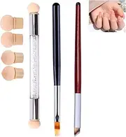 4Pcs Nail Gradient Art Brush,Nail Sponges Brush Pens,Nail Brush Set Manicure DIY Tools With 4 Replaceable Sponge Heads