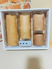 Three 4 Piece LED Candle Sets w/ Remote - Gold Glitter