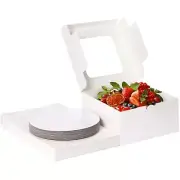 15 Sets Cake Boxes, 10x10x5 Inches Bakery Boxes with Cake Boards, Cake Boxes ...