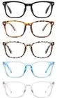 +0.75 Reading Glasses Men 5-Pack Reading Glasses Blue Light Glasses for Women Me