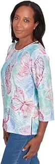 [Alfred Dunner] Classics Butterfly Multicolour Polyester Top
