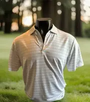 Adidas Golf Men's Striped ClimaLite Polo Shirt LuLu Lemon Feel Sz Large NWT