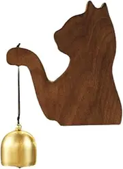 Metal Wind Chimes,Wind Chimes Indoor, Cat-Shaped Doorbell Reminding Bell Pure Copper Wind Chime Pendant can be Attached to Refrigerator Porch, Shop Cafe or Housewarming Gift Wind (Color : Gold) (Co