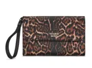 VICTORIA'S SECRET CHEETAH LEOPARD IPHONE 6 7 PLUS CASE TECH WALLET WRISTLET NWT
