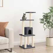 Larger Cat Tower Condo, Multi-Level Furniture Activity Center, Cozy Plush Cat Perches, Cat Tree with Sisal Scratching Posts for Indoor Large Cats, Kittens, 35 x 35 x 105 cm, Grey