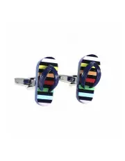 [Cudworth] Multi Coloured Thong Cufflinks in Multi