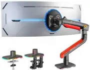 NB ERGONOMIC RGB Gaming Monitor-Arm for Flat/Ultrawide/Curved Monitors 32 to ...