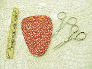 Peppermint Candy Quilted embroidery / needlework scissor holder cotton fabric