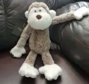 Nandog 15" Monkey Dog Toy w/Squeaker Brown/White BF-019 New