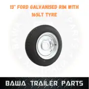 SUNRAYSIA 13" GALVANISED FORD RIM WITH 165 LT TYRE ! Trailer Parts