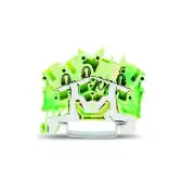 A● 10pcs WAGO 2002-6307 ​2-Conductor Ground Terminal Block 2.5mm² Green-Yellow N
