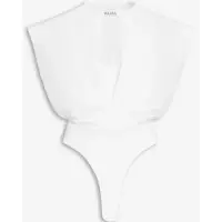 在飛比找momo購物網優惠-【ALAIA】時尚流行拼接造型Body背心(白)
