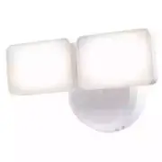 Heath Zenith Integrated LED Dusk to Dawn White Twin Head Outdoor Flood Light