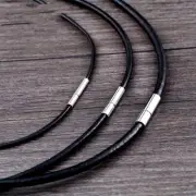 Unisex Fashionable Versatile Cowhide Rope Stainless Steel Clasp Leather Necklace