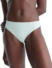 Calvin Klein Women’s Invisibles Seamless Thong Panty, Aqua Blue, Small
