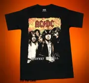 New AC/DC Highway to Hell Black 1979 Mens Vintage T-Shirt