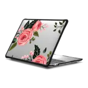 MacBook Pro 13-inch (M1 / M2 / Intel) Impact Case Pink Floral Flowers and Roses Chic Feminine Transparent Mac Computer Case 008
