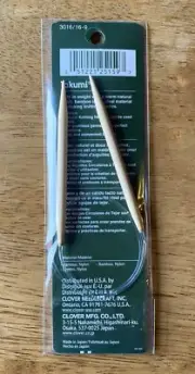 Clover Takumi Bamboo 16 inch Circular Knitting Needles No. 9