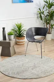 Zelda Silver Grey Round Rug