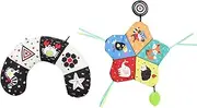 GETAJGHSD Educational Tummy Pillow High Contrast Cognitive Plaything for Boy Girl Sensory Development Shower Shaped Design with Star Pattern