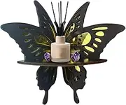 Corner Floating Shelves | Floating Cute Wall Shelf Butterfly - Retro Wood Stand Rack for Bedroom Office Bathroom Garage Decor