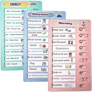 LIV&LOVE DIY Routine Chore Chart for Children, Kids, Toddlers, ADHD, Elderly. Organise Family to-do List, Montessori Independent Helper, Visual Charts (3 Pack Colour)