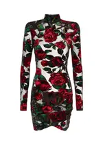 Balmain Floral Devoré Mini Dress - Black - 40 (UK12 / M) 40 (UK12 / M)