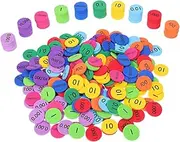 COMPUKAS 3 Set Math Counting Chips for Elementary School Decimal Place Value Disks Values Safe and Math Manipulatives for Focused Learning and Engaging Games