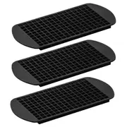 3pc Tempa Quinn Pebbles 23cm Silicone Ice Cube Tray Maker Freezer Mould Black