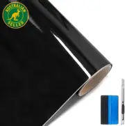 High Gloss Black Vinyl Wrap Self Adhesive Air Release Bubble - Outdoor Rated for