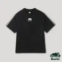 在飛比找Yahoo奇摩購物中心優惠-Roots男女共款-宇宙探索系列 反光肩線有機棉短袖T恤-黑