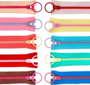 20Pcs Nylon Resin Zippers, Sewing Zippers with Ring Pulls,Plastic Zippers,Colour