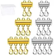 Dailyacc Magnetic Layered Necklace Clasps,6 Pieces 3 Size Slide Clasps-6PCS