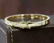 4Ct Round Cut Lab Created Diamond Women's Bangle Bracelet 14k Yellow Gold Plated