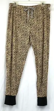 NEW NWT Tommy Hilfiger Brown Leopard Print Jogger Lounge Pants L
