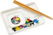 Silver Buffalo Sanrio Hello Kitty and Friends Rainbow 3-Piece Ceramic Sushi Set - Small