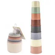 Rotatable Baby Bath Set Stacked Colorful Cups for Infants Baby Supplies