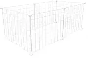 Hohopeti 6-Piece Cat Crate Pet Kennel Breathable Pet Cage for Small Dogs Easy Assembly 12 Buckles Sturdy Wire Crate for Puppy White