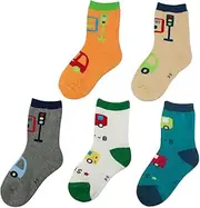 [kilofly] Boy Cozy Soft Thick Socks Value Pack, 5 pairs, Toddlers to Little Boys