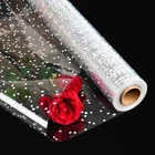 148Ft Clear Cellophane Wrap Roll Folded 34''x148Ft Irregular White Dot Floris...