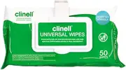 Clinell Universal Cleaning and Surface Disinfection Wipes Multi purpose Disinfectant Wipes Clip, 50 Count, (Pack of 1)