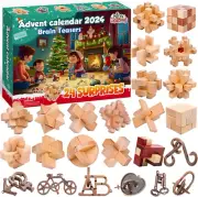 Advent Calendar 2024-24 Days of Brain Teaser Puzzles Toys Kit - Christmas Countd