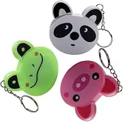 HOMSFOU 3pcs Animal Keychain Flexible Tape Measure Retractable Body Measuring Tape for Seamstress Portable Cloth Measurement Tool Panda Frog Pig