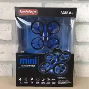 2022 TECH TOYZ WIRELESS MINI 4 CHANNEL QUADCOPTER BLUE 360 FLIPS & ROLLS