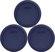 Pyrex 7201-PC 4-Cup Dark Blue Round Replacement Lids - 3 pack