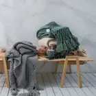 Luxury Chunky Knitted Tassel Throw Thread Blanket Fringed Nap Sofa Bed Couch Rug