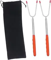 Roasting Forks Extendable Skewers 3-Pack Stainless Steel for Outdoor Events BBQ and Camping