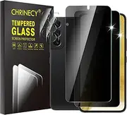 [4 Pack 2Pack Privacy Screen Protector Compatible for Samsung Galaxy S22 with 2Pack Camera Lens Protector, 9H Hardness, Anti-Spy, Easy Installation