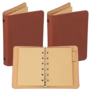 Binder Cover 2pcs A7 Kraft Leather Notebook with 50 Sheet Paper, Brown